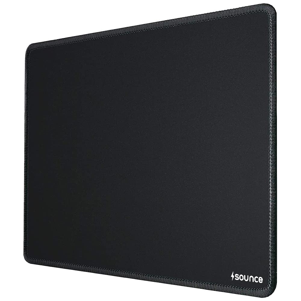 Sounce Mouse Pad Speed Type Mouse Pad with Antifray Stitched Embroidery Edges, Non-Slip Rubber Base Mousepad for Laptop PC (260mm x 210mm x 2mm) (Black) - Personal Computer from Sounce - Shop in Sri Lanka at Arcade.lk