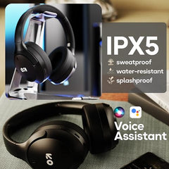 Boult GOBOULT (Formerly Made in India Q Over Ear Bluetooth Headphones with 70H Playtime, 40mm Bass Drivers, Zen™ ENC Mic, Type-C Fast Charging, 4 EQ Modes, IPX5 Headphones Wireless with mic (Black)