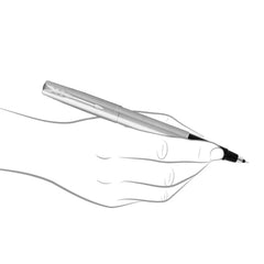 Parker Frontier Stainless Steel Chrome Trim Roller Ball Pen | Ink Color Blue | Ultra Fine Navigator Technology Refill | Smooth Writing Pen for Students, Writers, and Professionals
