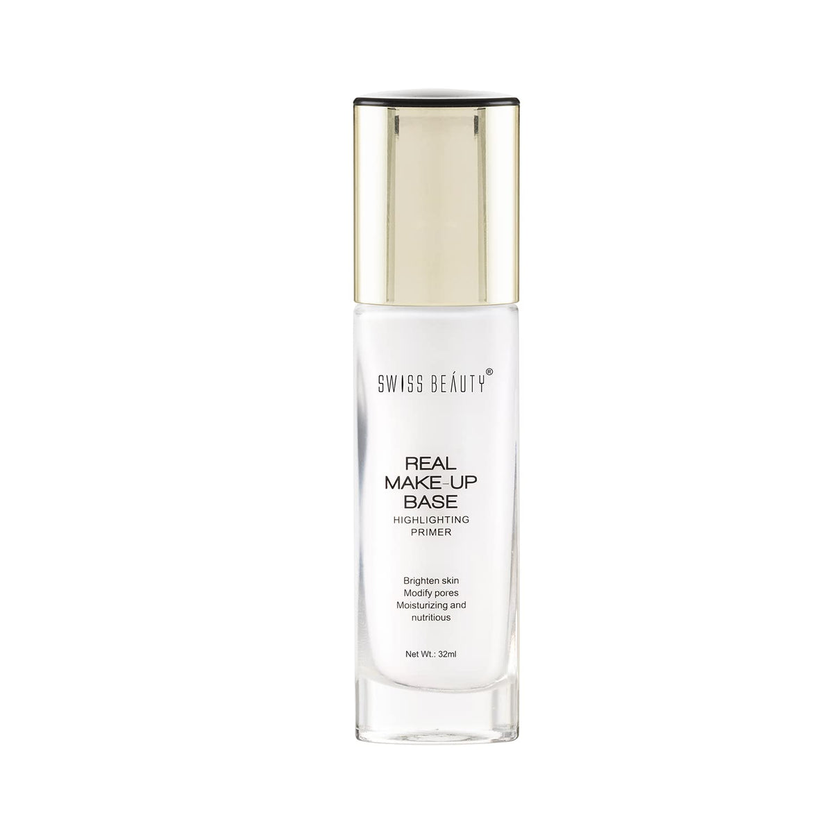 Swiss Beauty Real Makeup Base Highlighting Primer| Skin-Hydrating Poreless Primer With Natural Glow Finish For Face Makeup |Shade - 03 Pink Tint, 32Ml