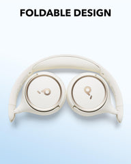 soundcore by Anker H30i Wireless On-Ear Headphones, Foldable Design, Pure Bass, 70H Playtime, Bluetooth 5.3, Lightweight and Comfortable, App Connectivity, Multipoint Connection (White)