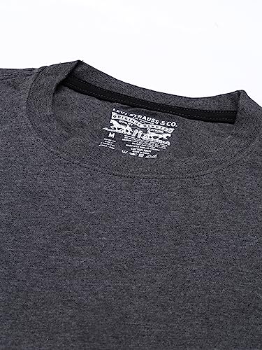 Levi's Men's Cotton Plain Regular Fit T-Shirt (Pr679713_Dark Grey Melange L)