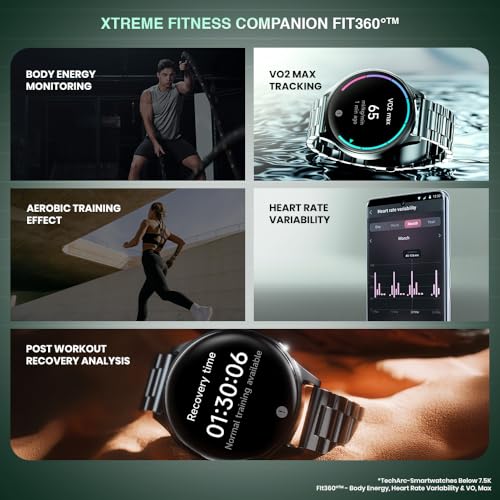Prowatch Newly Launched Xtreme with Enhanced Fitness Features - 1.43" AMOLED AOD Display | Inbuilt GPS, Altimeter, Barometer & Compass | Body Energy Features| Corning Gorilla Glass 3 (Silicone)