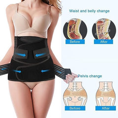 DOLTAS 3-in-1 Post Pregnancy Abdominal Belt for Women – C-Section Abdomen Belt & Belly Wrap for After Delivery Recovery – Adjustable Postpartum Belt, (Free Size) (BLACK)