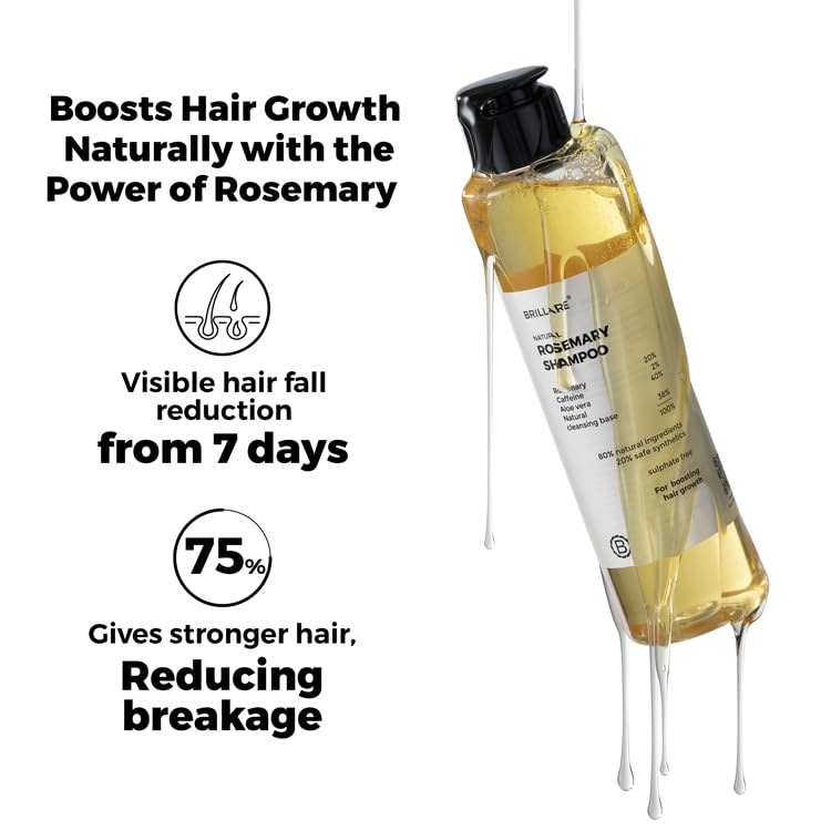20% Rosemary Shampoo with 2% Caffeine for Hair Growth & Hair Fall Control | Reduces Breakage, Retains Moisture & Strengthens Roots
