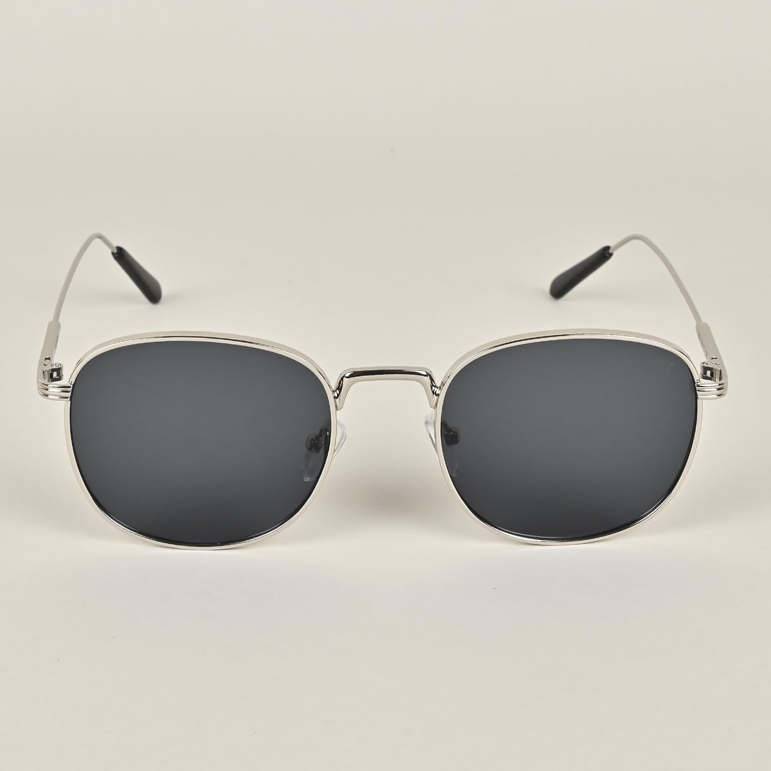 Voyage Round Non-Polarized Sunglasses for Men & Women (2036MG2977, 58, Black & Silver)-Pack of 1