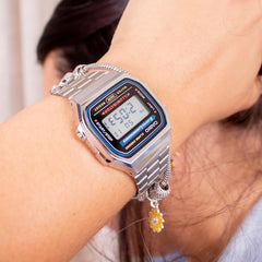 Casio Unisex Vintage A168WA-1WDF Black Digital Dial Silver Stainless Steel Band D131