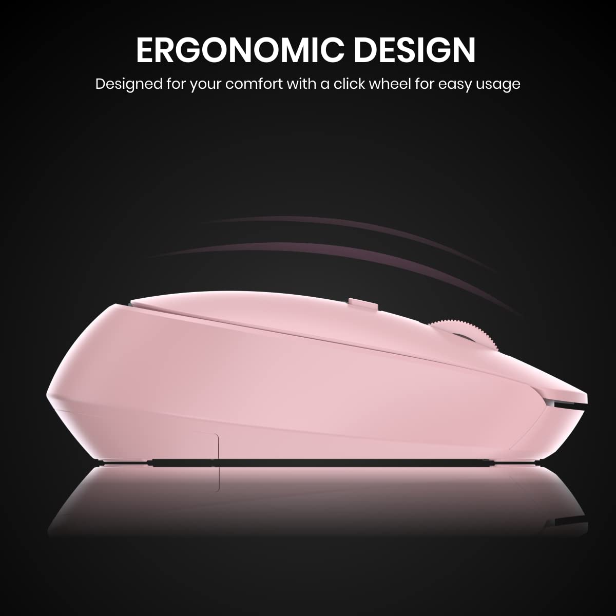 Portronics Toad 23 Wireless Optical Mouse with 2.4GHz, USB Nano Dongle, Optical Orientation, Click Wheel, Adjustable DPI(Pink) - Personal Computer from Portronics - Shop in Sri Lanka at Arcade.lk