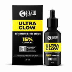 Beardo Ultra Glow Brightening Face Serum for Men | Powered by 15% Niacinamide, Vitamin C, Glutathione | Simple Serum for Men | Brightening Face Serum – 30ml