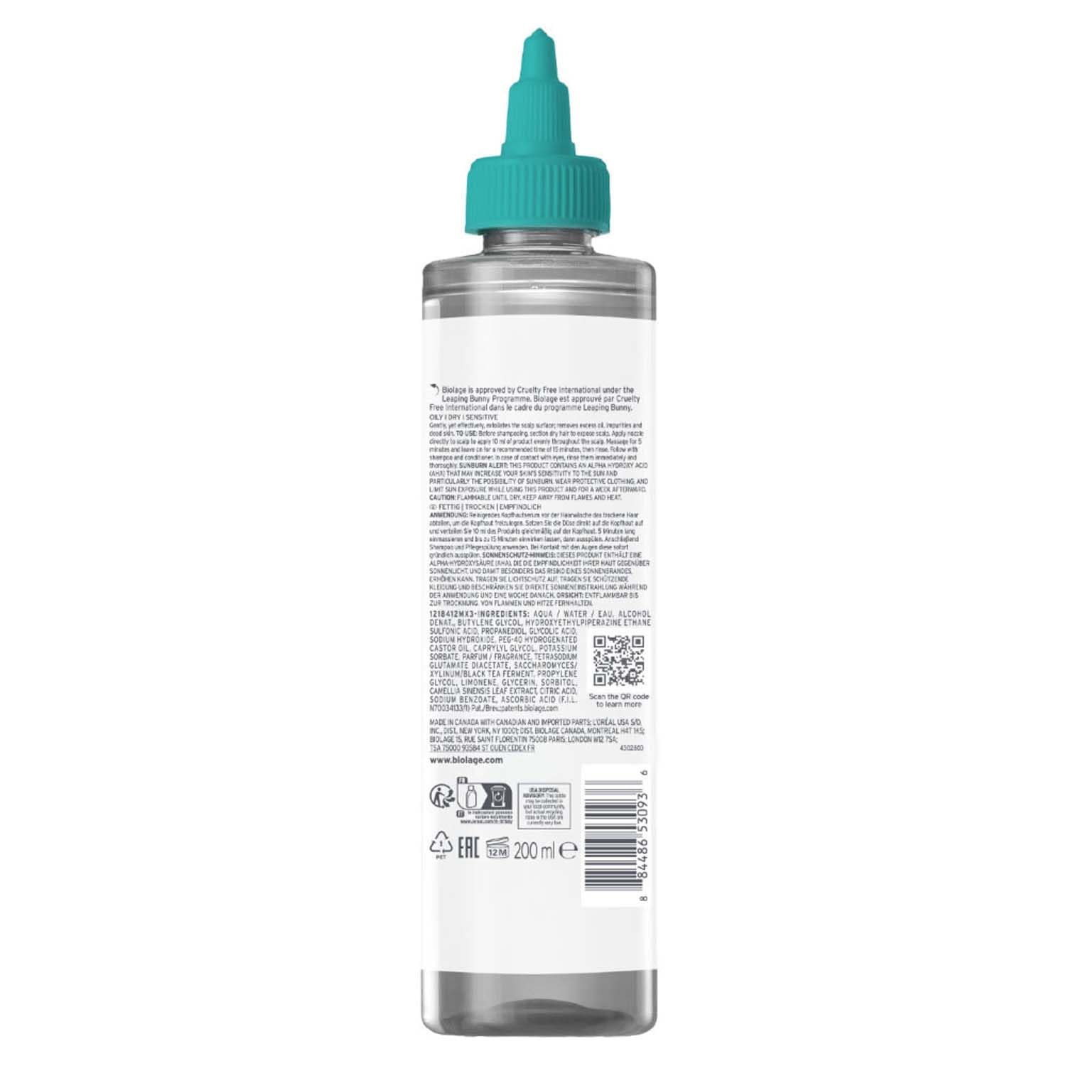 Biolage Scalp Sync Scalp Exfoliating Serum | Removes Dandruff and Build-up | With Glycolic Acid and Fermented Tea | For Women and Men | Vegan and Cruelty-Free| 200 ml