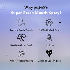 Perfora Super Fresh Ultra Mint Mouth Spray | Instant Fresh Breath, Alcohol-Free, Teeth Remineralisation, SLS Free | 10 ml x 2