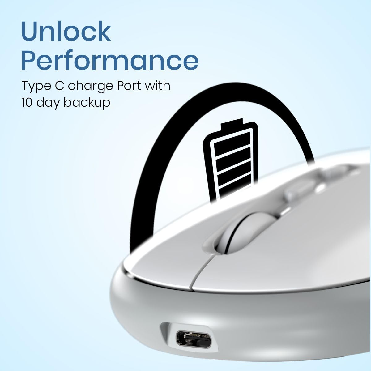 Portronics Toad II Bluetooth Mouse, with Bluetooth 5.0 & 2.4 Ghz Dual Wireless Connectivity, Rechargeable Battery, Adjustable DPI up to 1600 Compatible with Laptop, MacBook, PC (Grey)