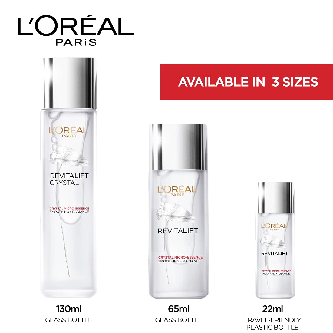 L'Oréal Paris Revitalift Crystal Micro-Essence, Ultra-lightweight facial essence, With Salicylic Acid, For Clear Skin, 65ml