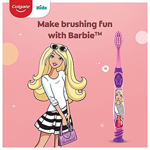 Colgate Kids Barbie Toothbrush, Extra Soft with Tongue Cleaner, Kids Toothbrush Ideal for 5+ years Kids (Combo Pack Offer of 3) - Drugstore from Colgate - Shop in Sri Lanka at Arcade.lk