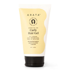 Arata Curl Gel For Frizzy, Wavy, Curly Hair | Natural Long-Lasting Hold & Definition | Tames Frizz | Aloe Vera, Abyssinian Seed Oil, Argan oil & Soy Protein | No Sulphate,Paraben,Silicone | 150ml