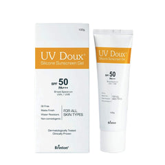 UV Doux Silicone Sunscreen Gel SPF 50 PA+++|India’s No.1 Dermatologist Recommended Brand|Invitro,In-Vivo Tested|UVA/UVB Protection, Benzene Free|No White Cast |Oily & Acne-Prone Skin |100 g