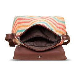 ZOUK Flap Sling Bag | Crossbody Bags for Women | Women's Handbags | Stylish | Vegan Leather Evening Bag | Travel & Office Use | Purse and Wallet | WavBeach Print