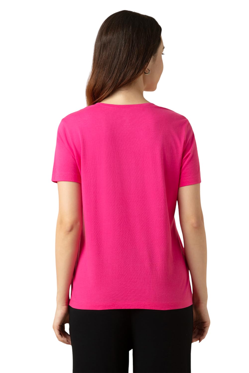 Van Heusen Women's Cotton Relaxed Fit Lounge T Shirt - Relax Fit, Round Neck, Short Sleeves