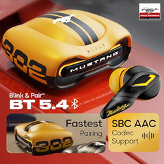 Boult Mustang Newly Launched Torq TWS Earbuds with 60H Playtime, App Support, 4 Mics, ENC, 45ms Low Latency, 13mm Driver, Breathing LEDs,Touch Control, Made in India, IPX5, Ear Buds Wireless (Yellow)
