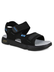 Campus Men's SD-057 BLK/Sky/D.Gry Sports Sandals - 7UK 3K-SD-057A