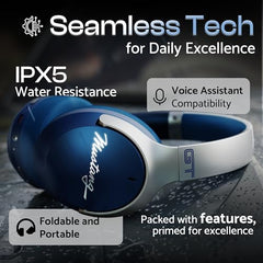 Boult GOBOULT (Formerly Mustang Q Over Ear Bluetooth Headphones 70H Playtime, 40mm Bass Drivers, Zen ENC Mic, Type-C Fast Charging, 4 EQ Modes, Bluetooth 5.4, AUX Option, IPX5 Wireless Headphones