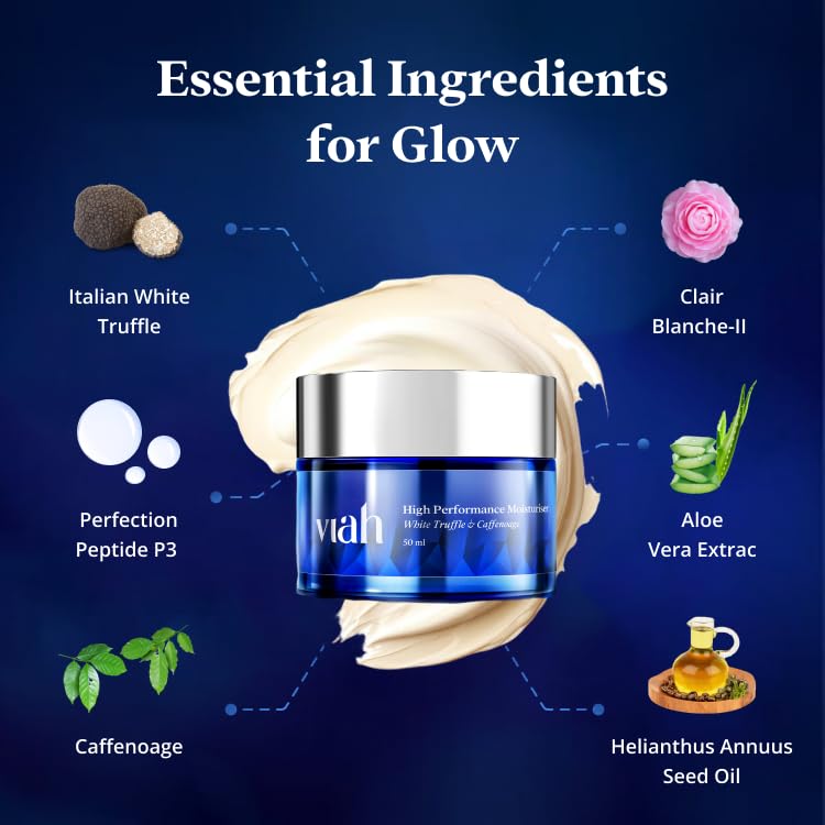Viah Anti Aging Face Moisturiser Night Cream Women | High Performance Age Wrinkle Cream Women | Moisturiser for Pigmentation Control & Glowing Skin | Boosts Collagen, Deep Hydration|White Truffle-50Ml