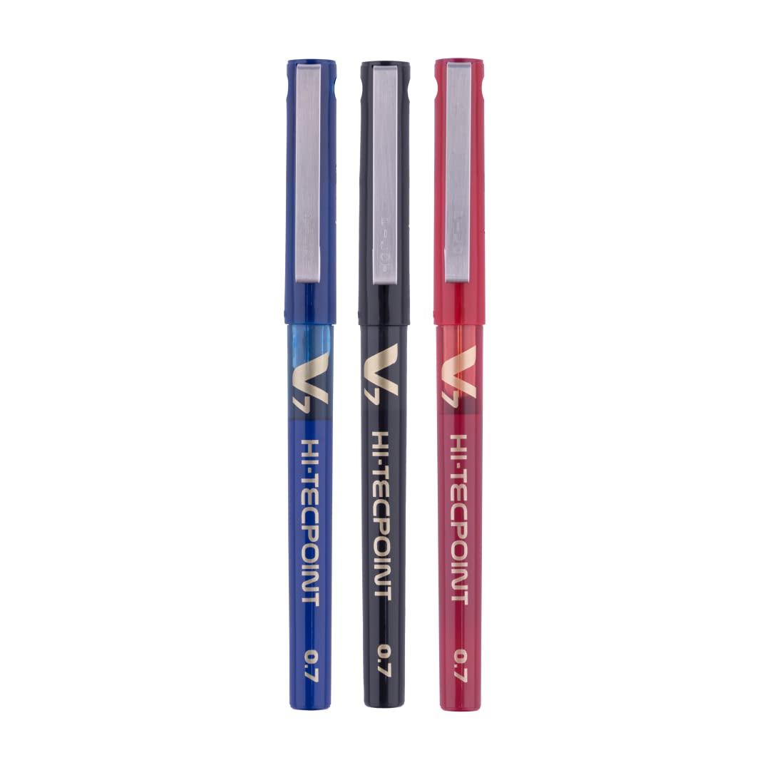 Pilot V7 Liquid Ink Roller Ball Pen (1 Blue + 1 Black + 1 Red),multicoloured,9000014717