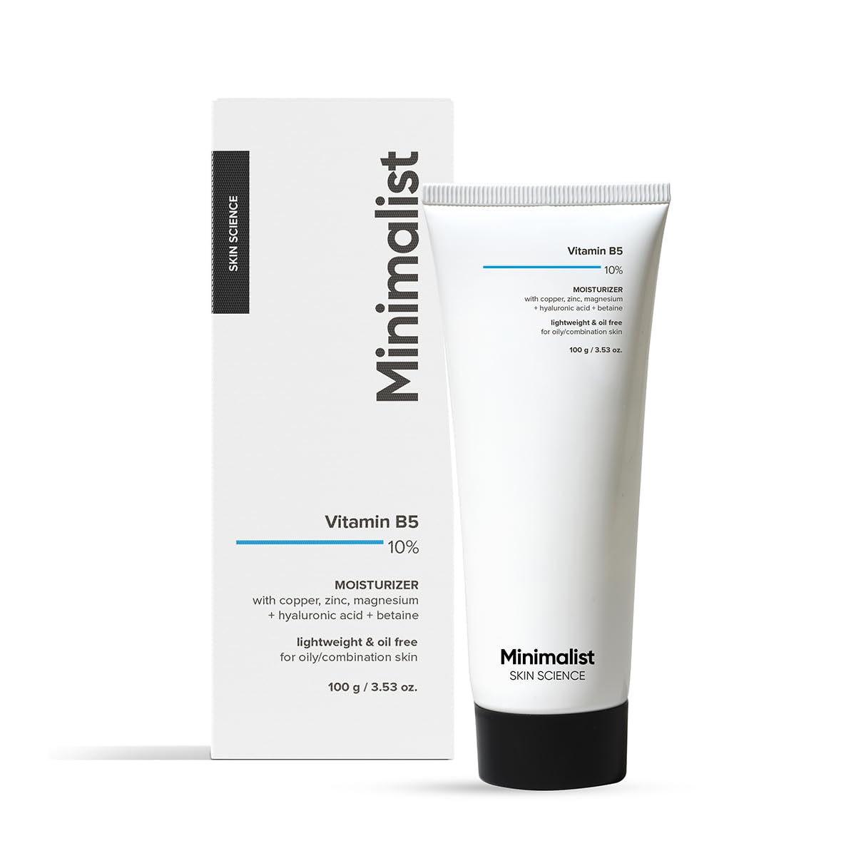 Minimalist Vitamin B5 10% Oil-Free Moisturizer for Face, Lightweight Gel Moisturizer for Oily & Combination Skin, Barrier Repair Face Cream with Glycerine 100gm | Glammy.lk