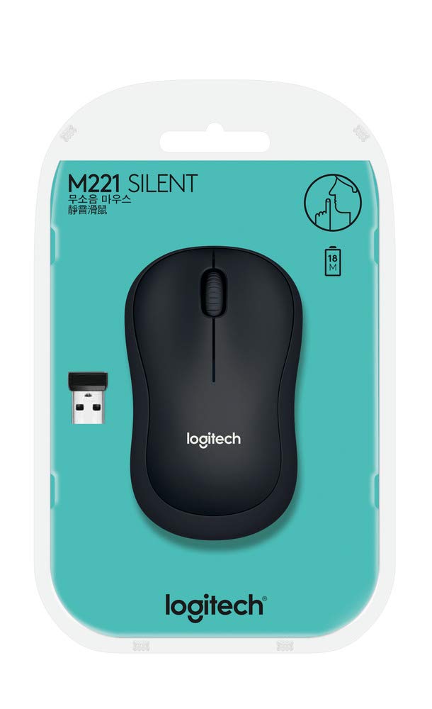 Logitech M221 Wireless Mouse, Silent Buttons, 2.4 GHz with USB Mini Receiver, 1000 DPI Optical Tracking, 18-Month Battery Life, Ambidextrous PC/Mac/Laptop - Charcoal Grey - Personal Computer from Logitech - Shop in Sri Lanka at Arcade.lk