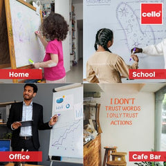 Cello Whitemate Bold Whiteboard Vivid Markers | Set of 4 Markers | 4 Assorted Ink Colours | Marker Pens With Easily Refillable and Erasable Ink | Writes Longer - Office Product from Cello - Shop in Sri Lanka at Arcade.lk