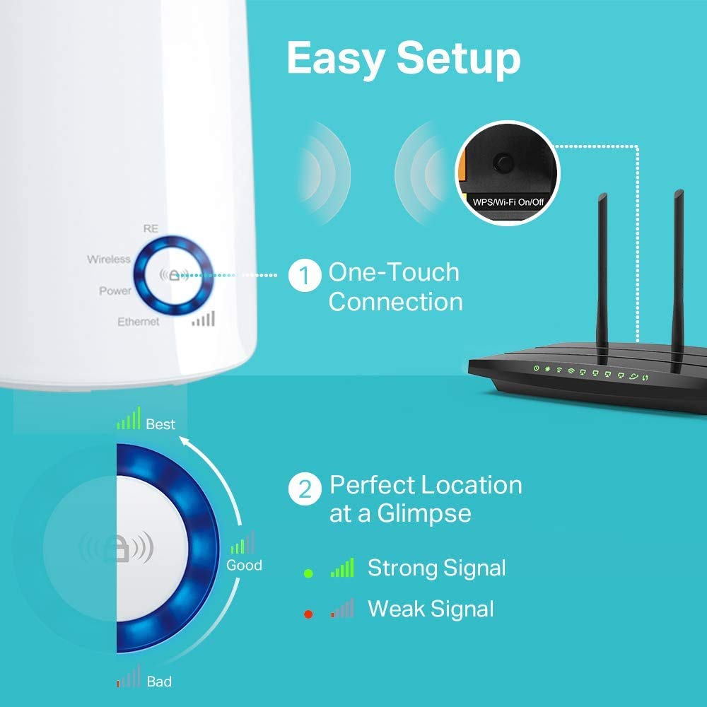 TP-Link TL-WA850RE N300 Wireless Range Extender, Broadband/Wi-Fi Extender, Wi-Fi Booster/Hotspot with 1 Ethernet Port, Plug and Play, Built-in Access Point Mode