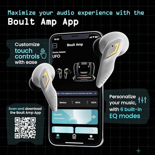 Boult Audio UFO Truly Wireless in Ear Earbuds with 48H Playtime, Built-in App Support, 45ms Low Latency Gaming, 4 Mics ENC, Breathing LEDs, 13mm Bass Drivers - Electronics from Boult - Shop in Sri Lanka at Arcade.lk