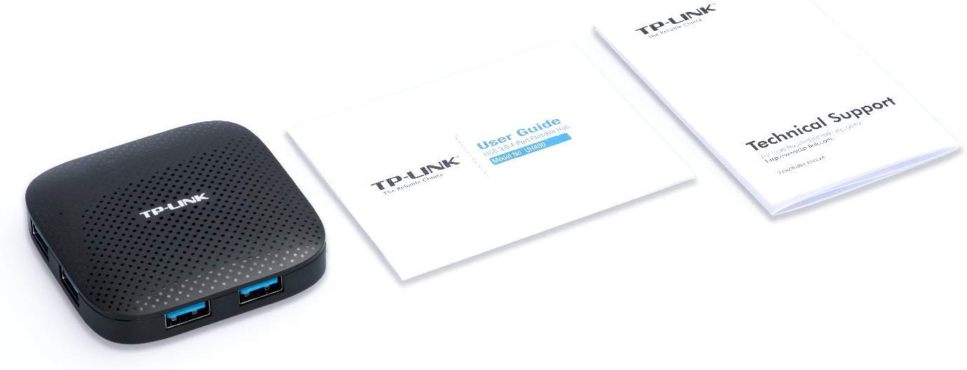 TP-Link UH400 USB 3.0 4-Port Portable Data Hub for Mac, iMac, MacBook Pro Air, Ultrabooks, Tablet, Laptop and Any PC, Windows, Mac OS X and Linux Systems- Black