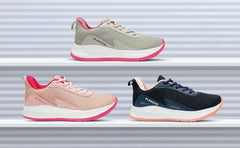 ASIAN FIREFLY-09 Max Cushion Technology Lightweight Eva Sole with Memory Foam Insole Casual & Sports Sneaker Shoes for Women & Girls Navy Pink, 4 UK