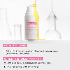 Hyphen Advanced De-Pigmentation Serum For Hyperpigmentation, Melasma, Dark Spots & Scars With 2% Kojic Acid | Visibly Brightens & Even Tones Skin | Serum For Women & Men - 30ml