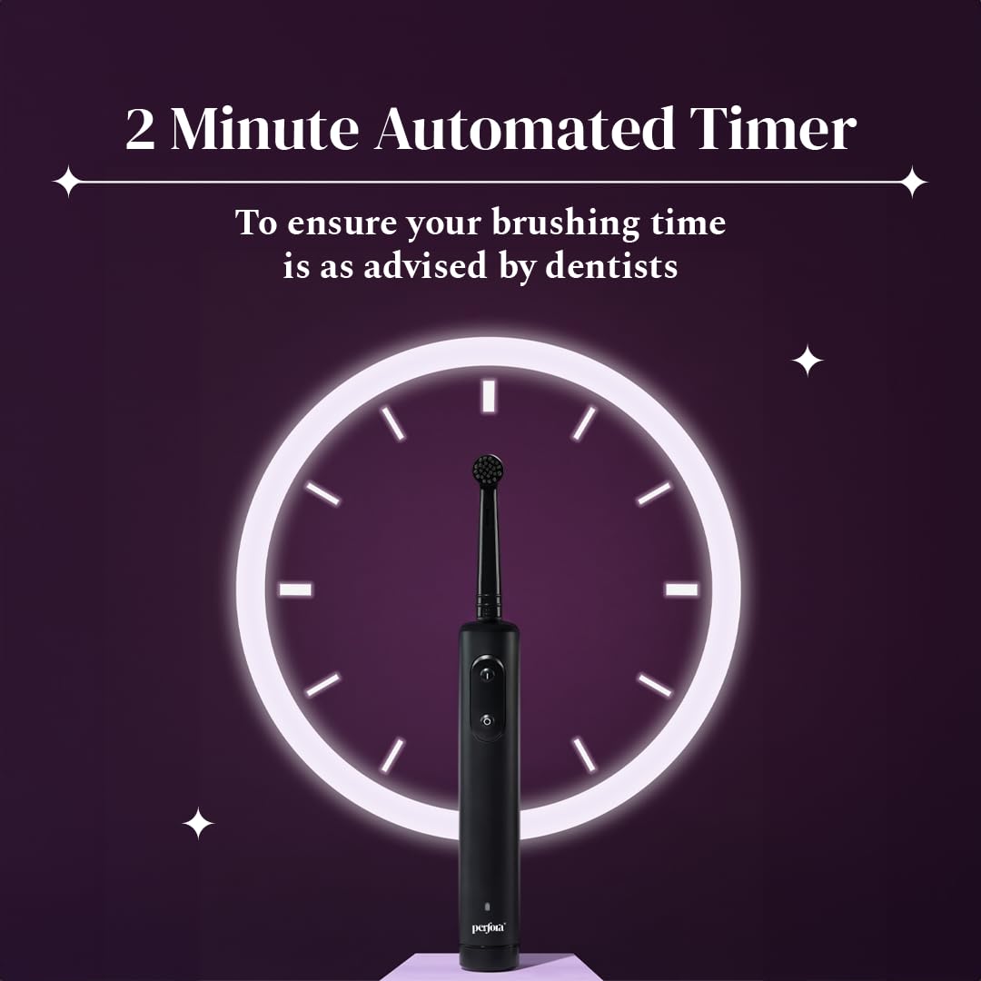 Perfora PRO+ Oscillating Electric Toothbrush | Electric Toothbrush Rechargeable, Electric Brush, Toothbrush Electric Adult, 8800 RPM, 1 Mode, 2 min Auto Timer (Limitless Black) - Drugstore from Perfora - Shop in Sri Lanka at Arcade.lk