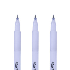 BRUSTRO White Gel Pen | Tip size -1 mm|Pack of 3 | Ideal for Students and Adults, Drawing, Mandala Arts, Students, Office Use, Writing, Pen Set
