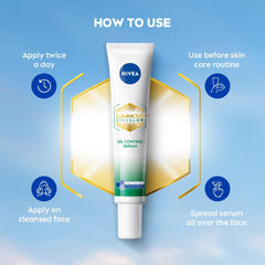 NIVEA Luminous Even Glow Oil Control Face Cream & Moisturiser Serum with Thiamidol (60X more effective than Vitamin C), Salicylic Acid, Hyaluronic Acid, Green Tree extracts for Dark Spots Reduction & Hydration| 10ml