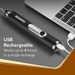 AGARO Royal Milk Frother, 3-Speed Electric Frother for Coffee with Whisk and Frother, Frother Mixer, Stand-up Design, for Cream (Whisk Milk frother), Rechargeable, Stainless Steel