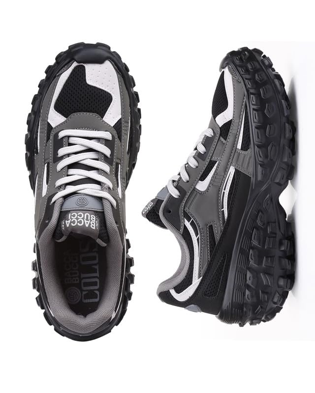 Bacca Bucci Colossus Men's Chunky All-Terrain Sneakers with Rugged Outsole & Ortholite Insole | Outdoor Trail Walking Shoes | Breathable Mesh & Synthetic Uppers