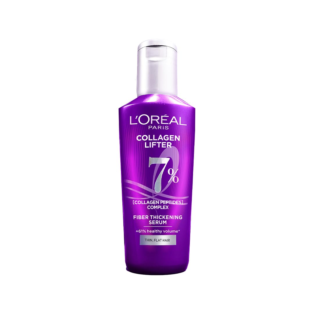 L'Oréal Paris Collagen Lifter Hair Thickening Serum with 7% Collagen Peptides for thin, flat hair | 72H lightweight volume & Frizz free hair, 80ml