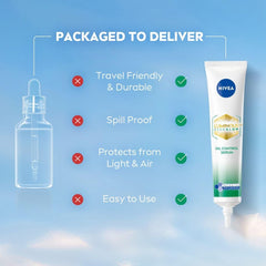 NIVEA Luminous Even Glow Oil Control Face Cream & Moisturiser Serum with Thiamidol (60X more effective than Vitamin C), Salicylic Acid, Hyaluronic Acid, Green Tree extracts for Dark Spots Reduction & Hydration| 10ml