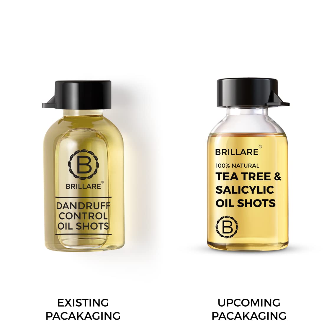 Brillare 5% Tea Tree Hair Oil Shots for Dandruff & Itchy Scalp with 1% Salicylic Acid | Visible Dandruff Reduction & Itch Control from 1st Application | 88% Increased Scalp Hydration