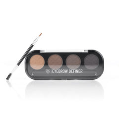 PAC Eyebrow Definer Palette (4 colors) | Comes with 2-in-1 Angled & Spoolie Brush | Fine Buildable Powder Formula | Long Wearing & Blendable Shades | 4G