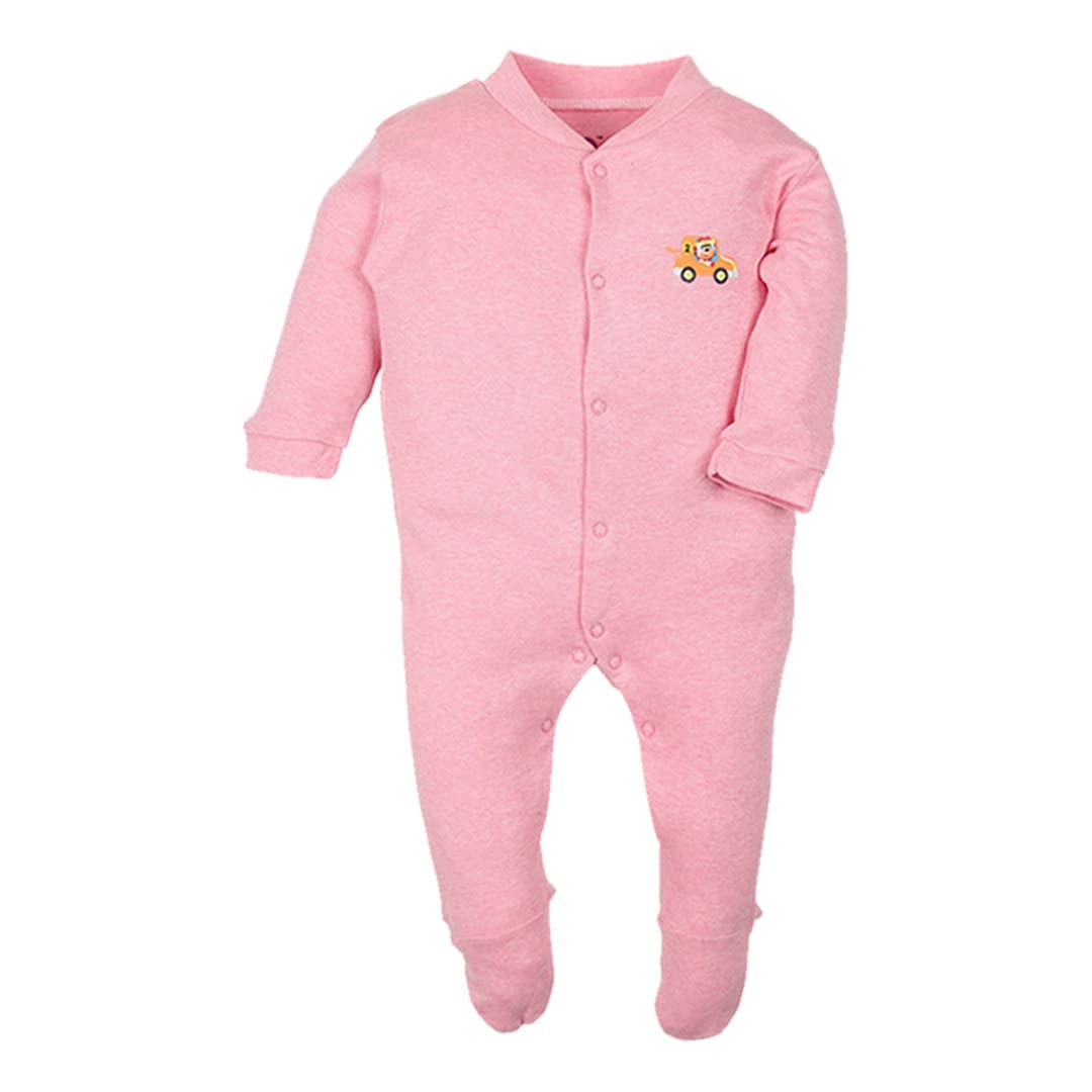 EIO 100% Cotton Sleep Romper Sleepsuits Jumpsuit Night Suits for Infants Newborn Baby Boys & Girls Pack of 3 (0-3 Months)