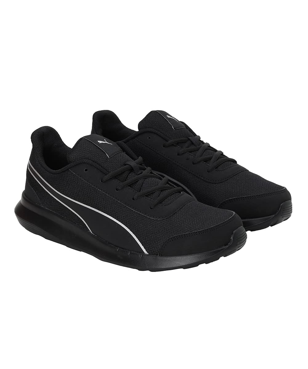 Puma mens Dazzler Black-Silver Running Shoe - 7 UK (39178201)