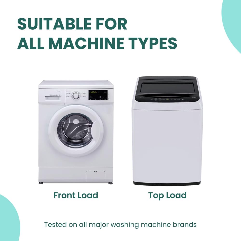Happi Planet | Washing Machine Cleaner & Descaler Tablets | 8 Tablets | Removes Tough Grime, Limescale & Soap Scum | Used for Top & Front Load | Protects Clothes from Residue