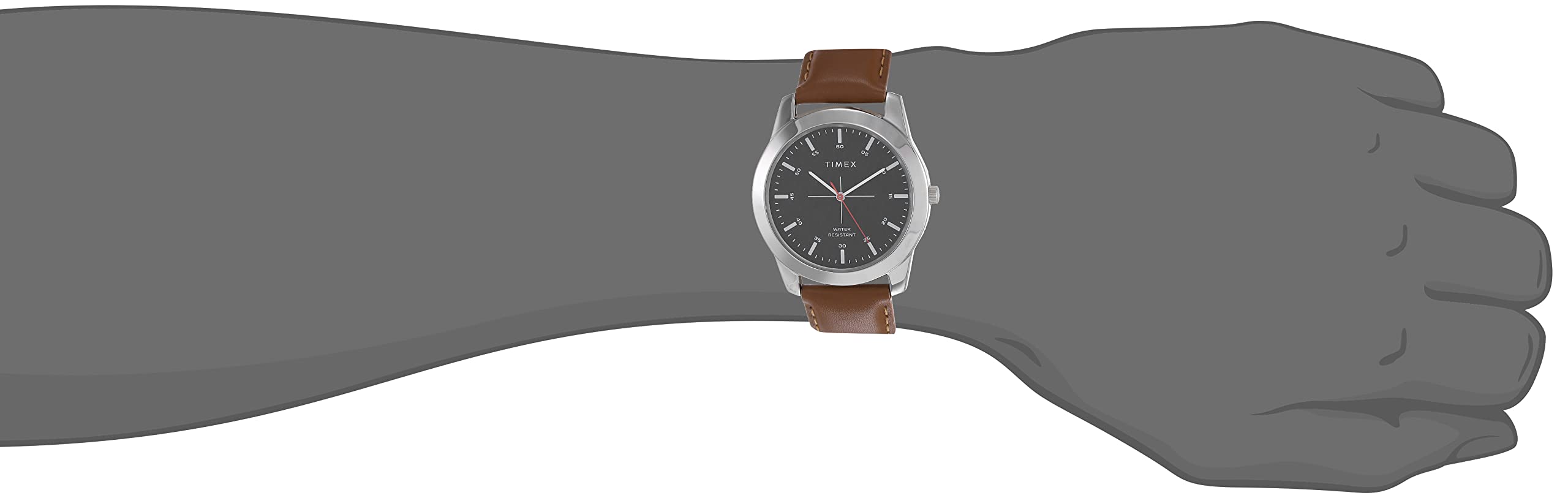 TIMEX Men Leather Analog Black Dial Watch-Tw00Zr264E, Band Color-Brown - Watch from TIMEX - Shop in Sri Lanka at Arcade.lk