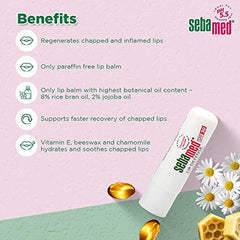 Sebamed Lip Defense Lip balm with SPF 30 + Vit E | Regenerates dry, chapped lips quickly & effectively | Intensive care with Vit E, Jojoba Oil & Chamomile | For Men & Women  l 4.8 gm