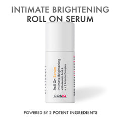 Cos-IQ Intimate Brightening Roll-On Serum | With Azelaic Acid & Alpha + Beta Arbutin Complex | For Dark Underarms, Inner Thighs, Knees & Bikini Area | Intimate Areas for Women & Men | 40ml